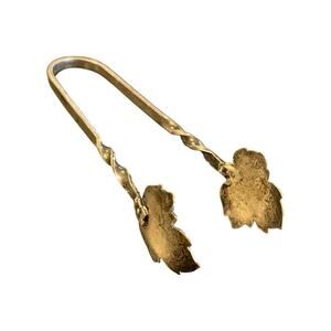 Vintage Sterling Silver Dainty Leaf Sugar Cube Tongs 3.5” Flower Ornate Delicate